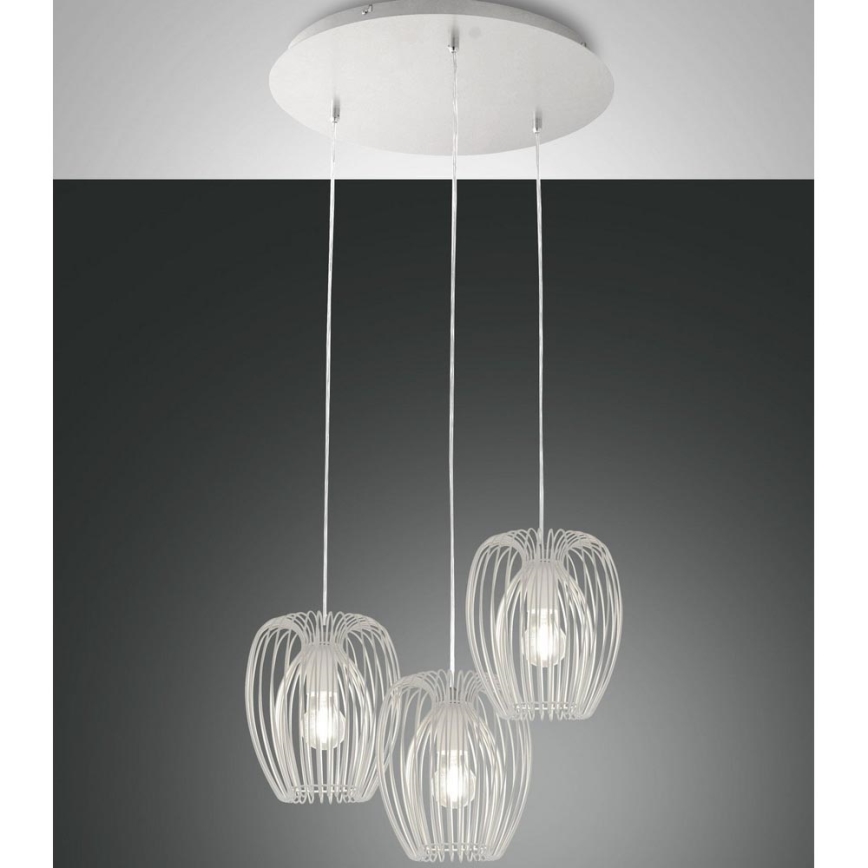 Fabas Luce 3677-47-102 - Kattokruunu johdossa CAMP 3xE27/40W/230V valkoinen