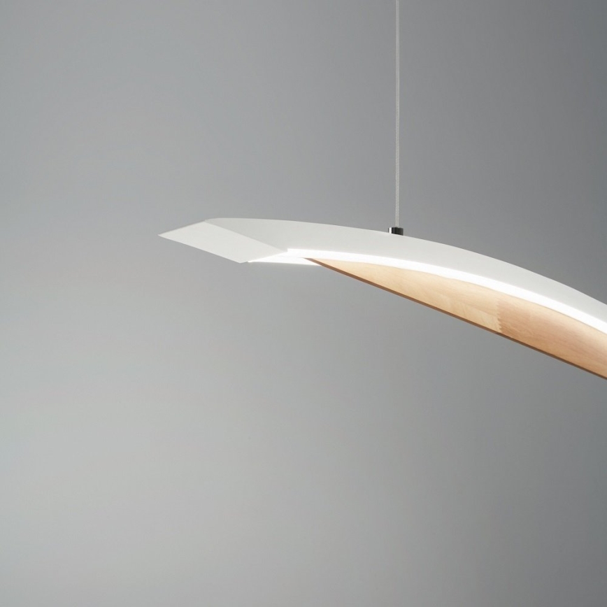 Fabas Luce 3697-40-102 - Himmennettävä LED-kattokruunu johdossa CORDOBA LED/36W/230V valkoinen/puu