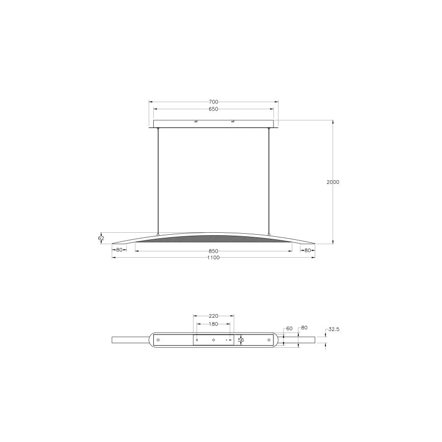 Fabas Luce 3697-40-102 - Himmennettävä LED-kattokruunu johdossa CORDOBA LED/36W/230V valkoinen/puu