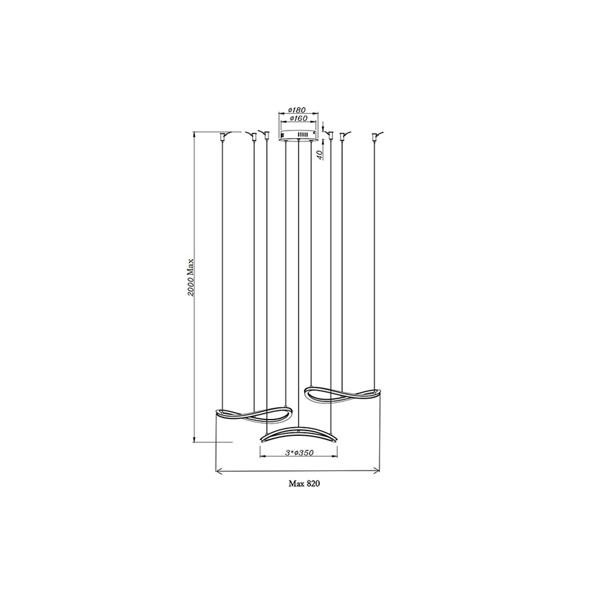 Fabas Luce 3711-47-102 - LED-kattokruunu johdossa TIRRENO LED/50W/230V
