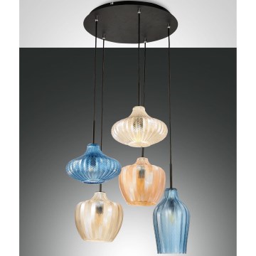 Fabas Luce 3725-49-363 - Kattokruunu johdossa OLBIA 5xE27/40W/230V