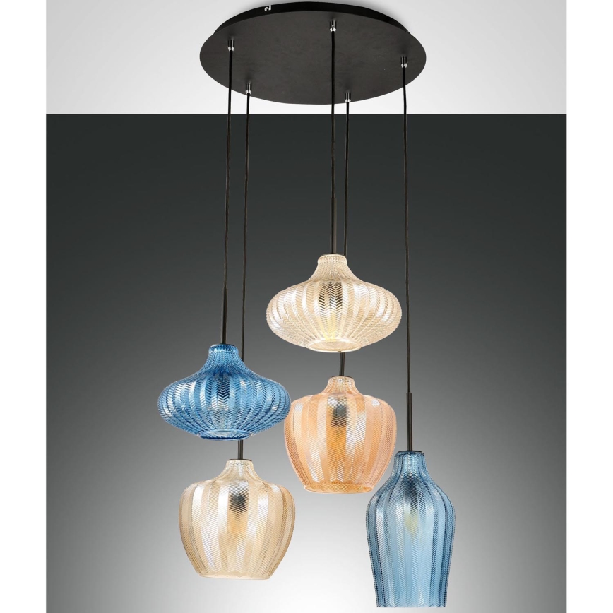Fabas Luce 3725-49-363 - Kattokruunu johdossa OLBIA 5xE27/40W/230V