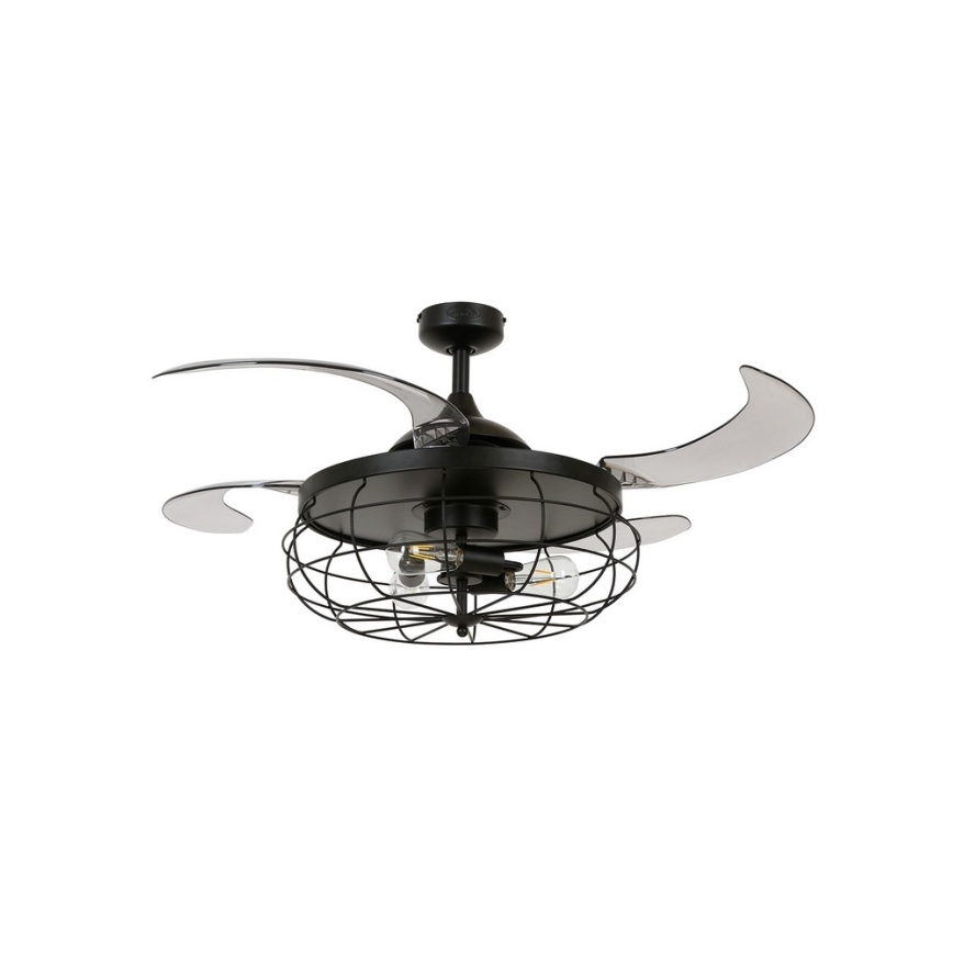 FANAWAY 212920 - LED Kattoilmaisin INDUSTRI 3xE27/4W/230V musta + kaukosäädin