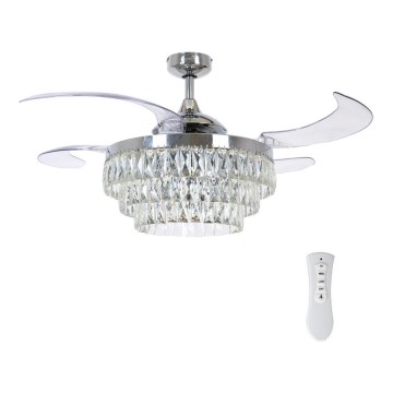 FANAWAY 212923 - LED Kattotuuletin VEIL 6xE14/4,5W/230V kiiltävä kromi + kauko-ohjaus