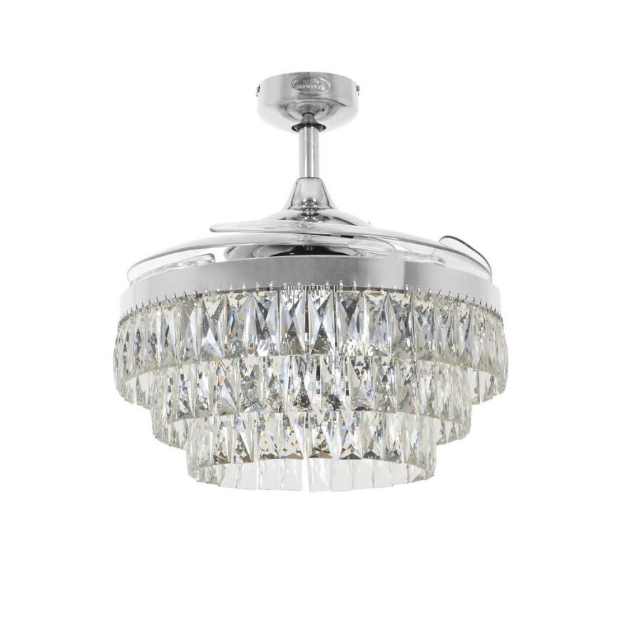 FANAWAY 212923 - LED Kattotuuletin VEIL 6xE14/4,5W/230V kiiltävä kromi + kauko-ohjaus