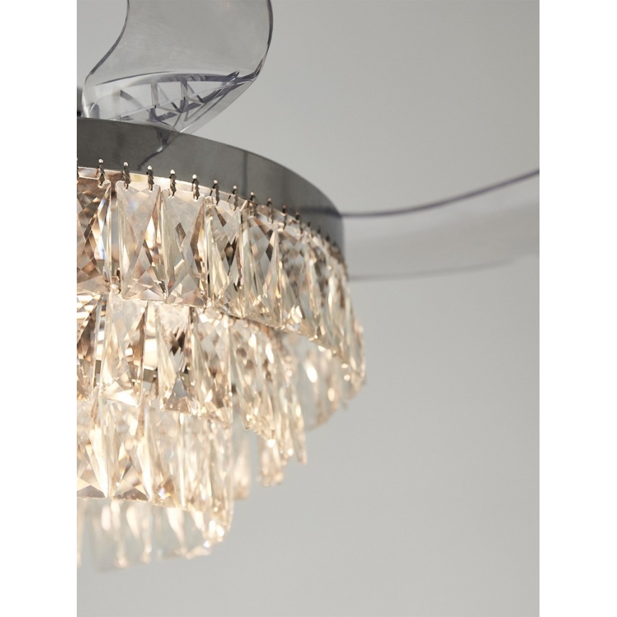 FANAWAY 212923 - LED Kattotuuletin VEIL 6xE14/4,5W/230V kiiltävä kromi + kauko-ohjaus