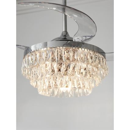 FANAWAY 212923 - LED Kattotuuletin VEIL 6xE14/4,5W/230V kiiltävä kromi + kauko-ohjaus