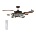 FANAWAY 212925 - LED Kattoilmaisin CLASSIC 3xE27/4W/230V ruskea + kaukosäädin