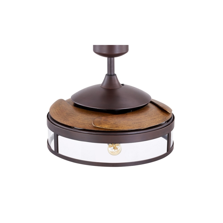 FANAWAY 212925 - LED Kattotuuletin CLASSIC 3xE27/4W/230V ruskea + kauko-ohjaus