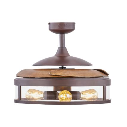 FANAWAY 212925 - LED Kattotuuletin CLASSIC 3xE27/4W/230V ruskea + kauko-ohjaus