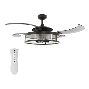 FANAWAY 212927 - LED Kattotuuletin CLASSIC 3xE27/4W/230V musta + kauko-ohjaus