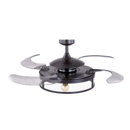 FANAWAY 212927 - LED Kattotuuletin CLASSIC 3xE27/4W/230V musta + kauko-ohjaus