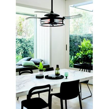 FANAWAY 212927 - LED Kattotuuletin CLASSIC 3xE27/4W/230V musta + kauko-ohjaus