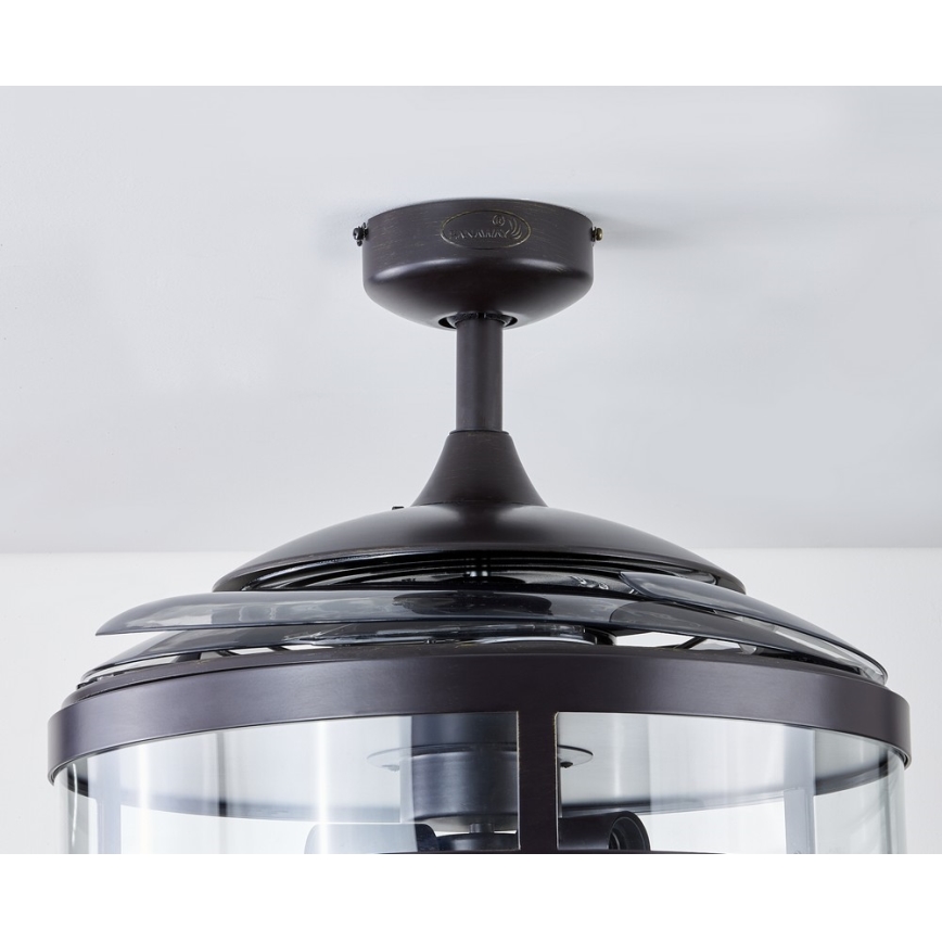 FANAWAY 212927 - LED Kattotuuletin CLASSIC 3xE27/4W/230V musta + kauko-ohjaus