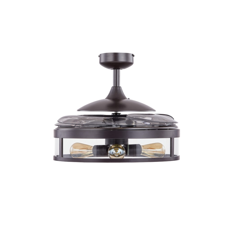 FANAWAY 212927 - LED Kattotuuletin CLASSIC 3xE27/4W/230V musta + kauko-ohjaus