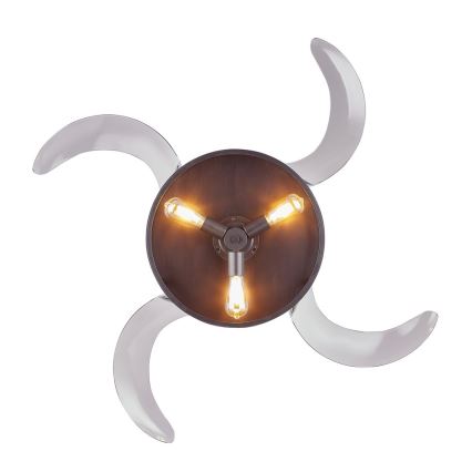 FANAWAY 212927 - LED Kattotuuletin CLASSIC 3xE27/4W/230V musta + kauko-ohjaus