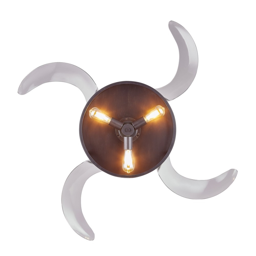 FANAWAY 212927 - LED Kattotuuletin CLASSIC 3xE27/4W/230V musta + kauko-ohjaus