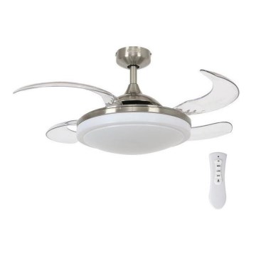FANAWAY 212982 - Kattotuuletin EVORA 2xE27/20W/230V kiiltävä kromi + kauko-ohjaus