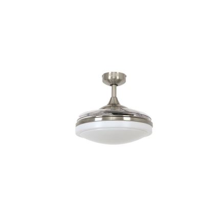 FANAWAY 212982 - Kattotuuletin EVORA 2xE27/20W/230V kiiltävä kromi + kauko-ohjaus