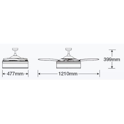 FANAWAY 511030 - LED Kattotuuletin FRASER 3xE27/20W/230V valkoinen + kauko-ohjaus