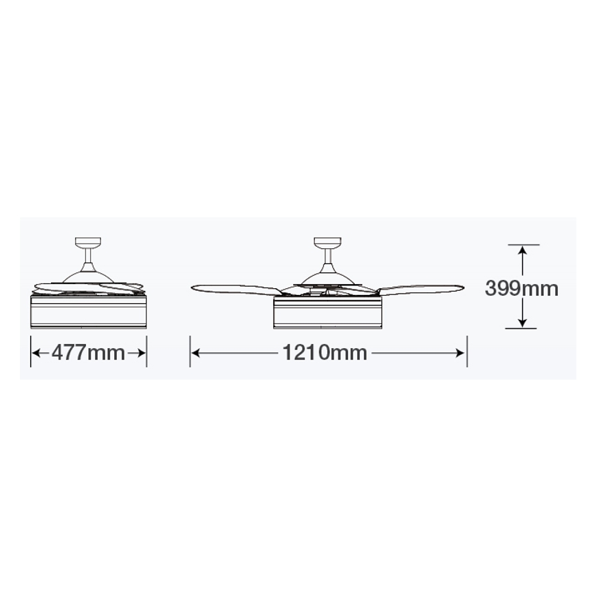 FANAWAY 511030 - LED Kattotuuletin FRASER 3xE27/20W/230V valkoinen + kauko-ohjaus
