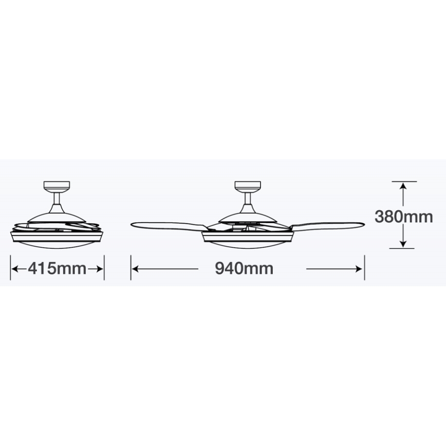 FANAWAY 512120 - Kattotuuletin EVORA 2xE27/15W/230V + kauko-ohjaus