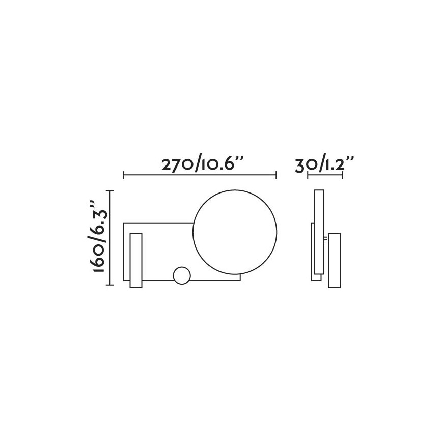 FARO 20065 - LED Himmenntettäv pieni seinä lamppu KLEE LED/10W/230V + LED/3W oikea