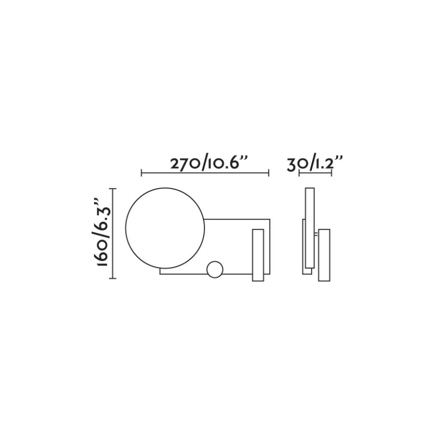 FARO 20066 - LED Himmenntettäv pieni seinä lamppu KLEE LED/10W/230V + LED/3W vasen