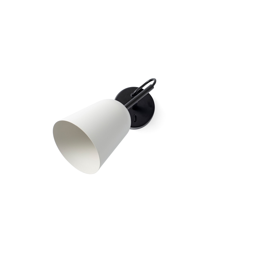FARO 28258 - Seinävalaisin STUDIO 1xE14/8W/230V valkoinen/musta