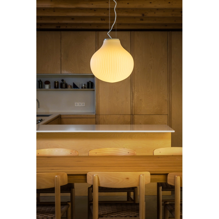 FARO 28301 - Kattokruunu johdossa ISABELLE 1xE27/15W/230V halkaisija 40 cm valkoinen