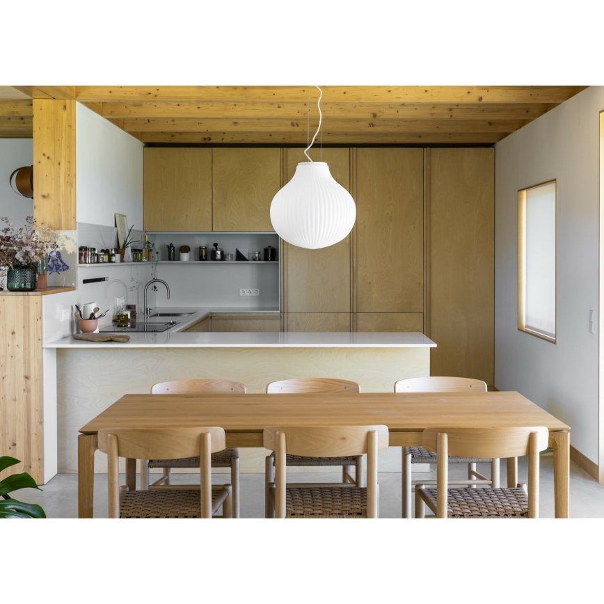 FARO 28301 - Kattokruunu johdossa ISABELLE 1xE27/15W/230V halkaisija 40 cm valkoinen