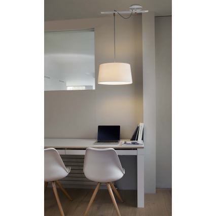 FARO 28394 - Kattokruunu narulla FUSTA 1xE27/20W/230V valkoinen