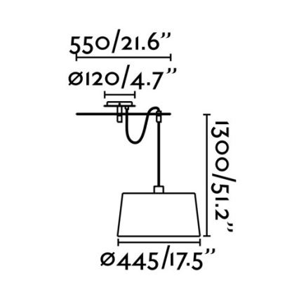 FARO 28394 - Kattokruunu narulla FUSTA 1xE27/20W/230V valkoinen