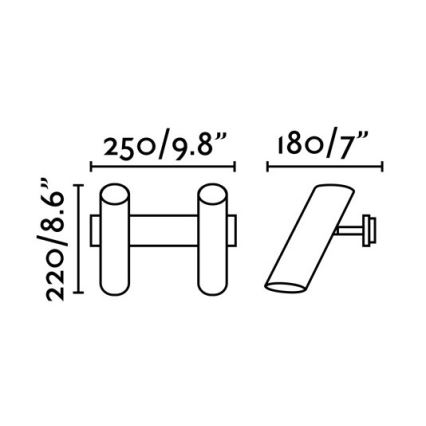 FARO 29876 - Seinävalaisin LINK 2xGU10 / 11W / 230V musta
