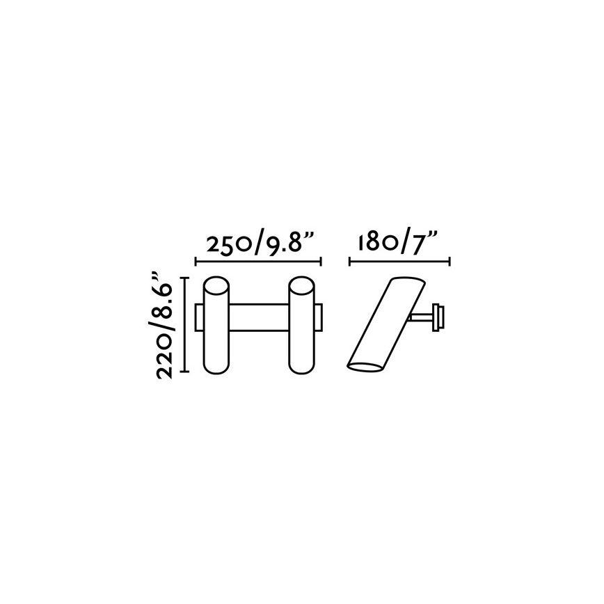 FARO 29876 - Seinävalaisin LINK 2xGU10 / 11W / 230V musta