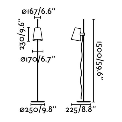 FARO 29998 - Lattiavalaisin LUPE 1xE27 / 20W / 230V kiiltävä kromi