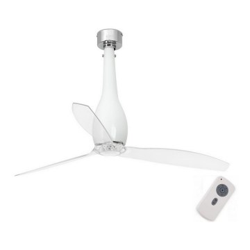 FARO 32000 - Kattotuuletin ETERFAN valkoinen/ kirkas Ø 128 cm + kaukosäädin