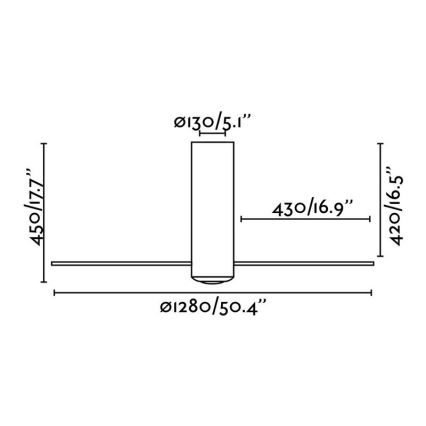 FARO 32034 - Kattotuuletin TUBE FAN valkoinen/läpinäkyvä