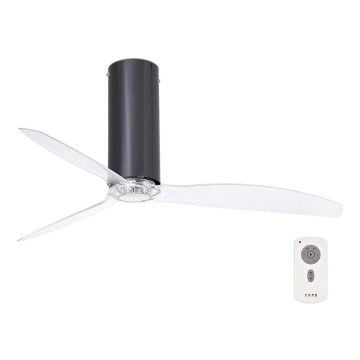 FARO 32035 - Kattotuuletin TUBE FAN musta/läpinäkyvä + kauko-ohjaus