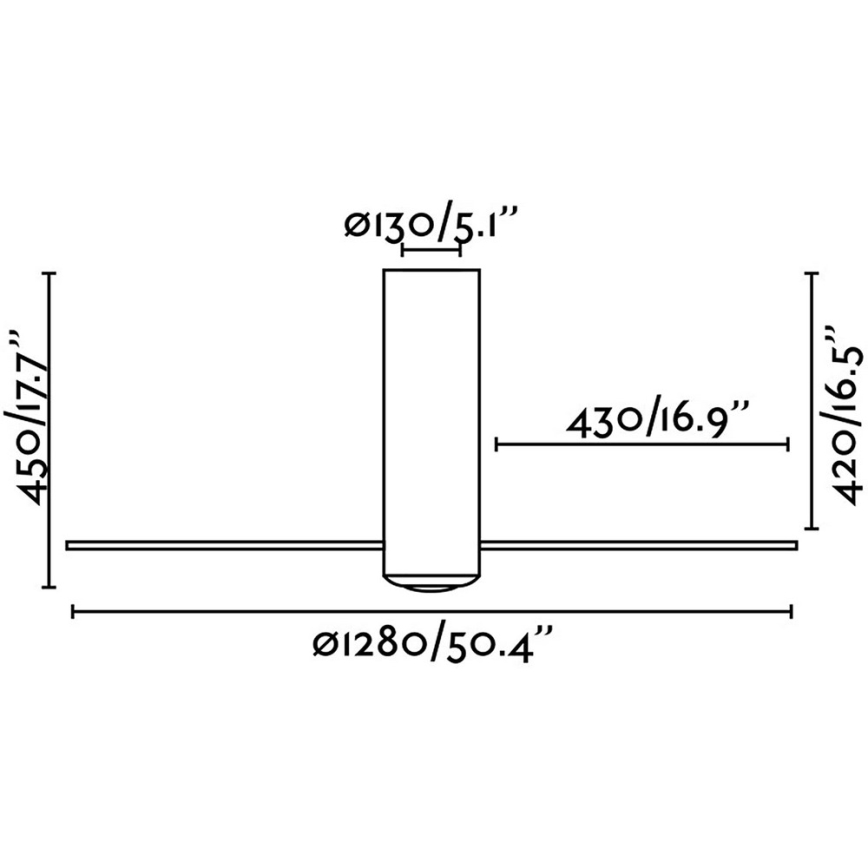 FARO 32035 - Kattotuuletin TUBE FAN musta/läpinäkyvä + kauko-ohjaus