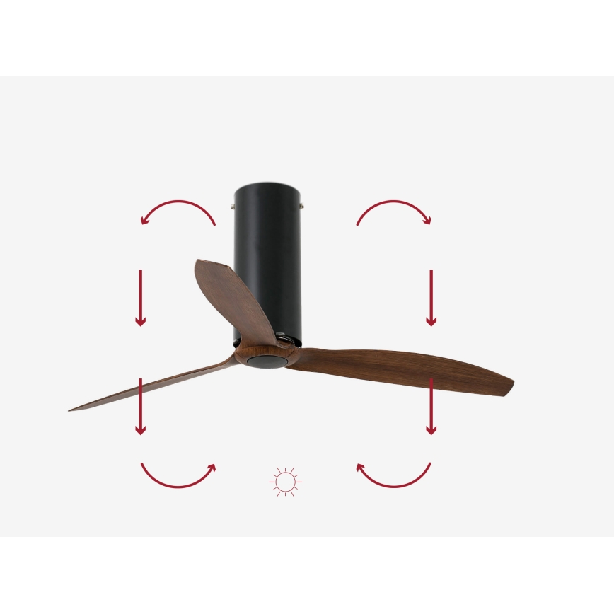 FARO 32037WP - Kattotuuletin TUBE FAN M musta/ruskea d. 128 cm SMART + RC