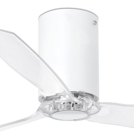 FARO 32039 - Kattotuuletin MINI TUBE VENTIL kaukosäätimellä läpinäkyvä