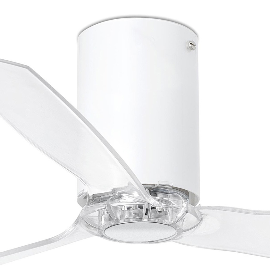 FARO 32039 - Kattotuuletin MINI TUBE VENTIL kaukosäätimellä läpinäkyvä
