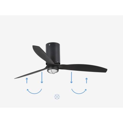 FARO 32043WP-10-LED Kattotuuletin MINI TUBE FAN M 16W/230V musta d. 128 cm SMART + RC