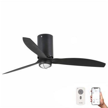 FARO 32043WP-10-LED Kattotuuletin MINI TUBE FAN M 16W/230V musta d. 128 cm SMART + RC