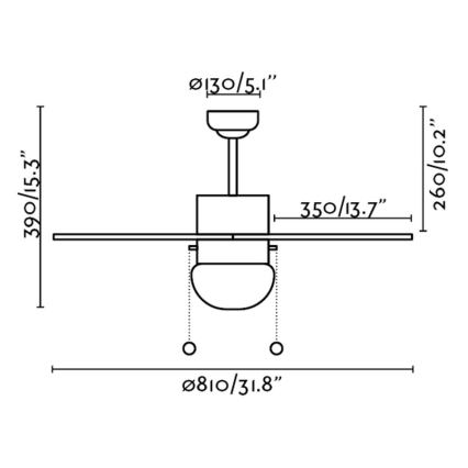 FARO 33186 - Kattotuuletin PALAO 1xE14/40W/230V