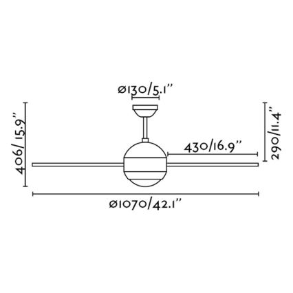 FARO 33347 - Kattotuuletin HONOLULU 1xG9/9W/230V