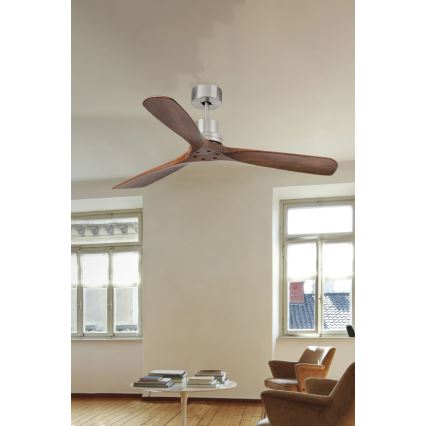 FARO 33370DC - Kattotuuletin LANTAU ruskea/mattakromi + kauko-ohjaus