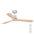 FARO 33373DC - Kattotuuletin LANTAU puu/mattakromi + kauko-ohjaus