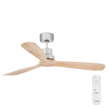 FARO 33373DC - Kattotuuletin LANTAU puu/mattakromi + kauko-ohjaus